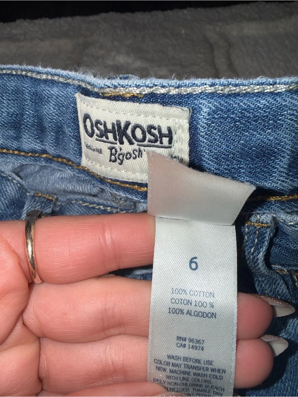 OshKosh B'gosh Boys Size 6 Light Blue Straight Jeans 100% Cotton